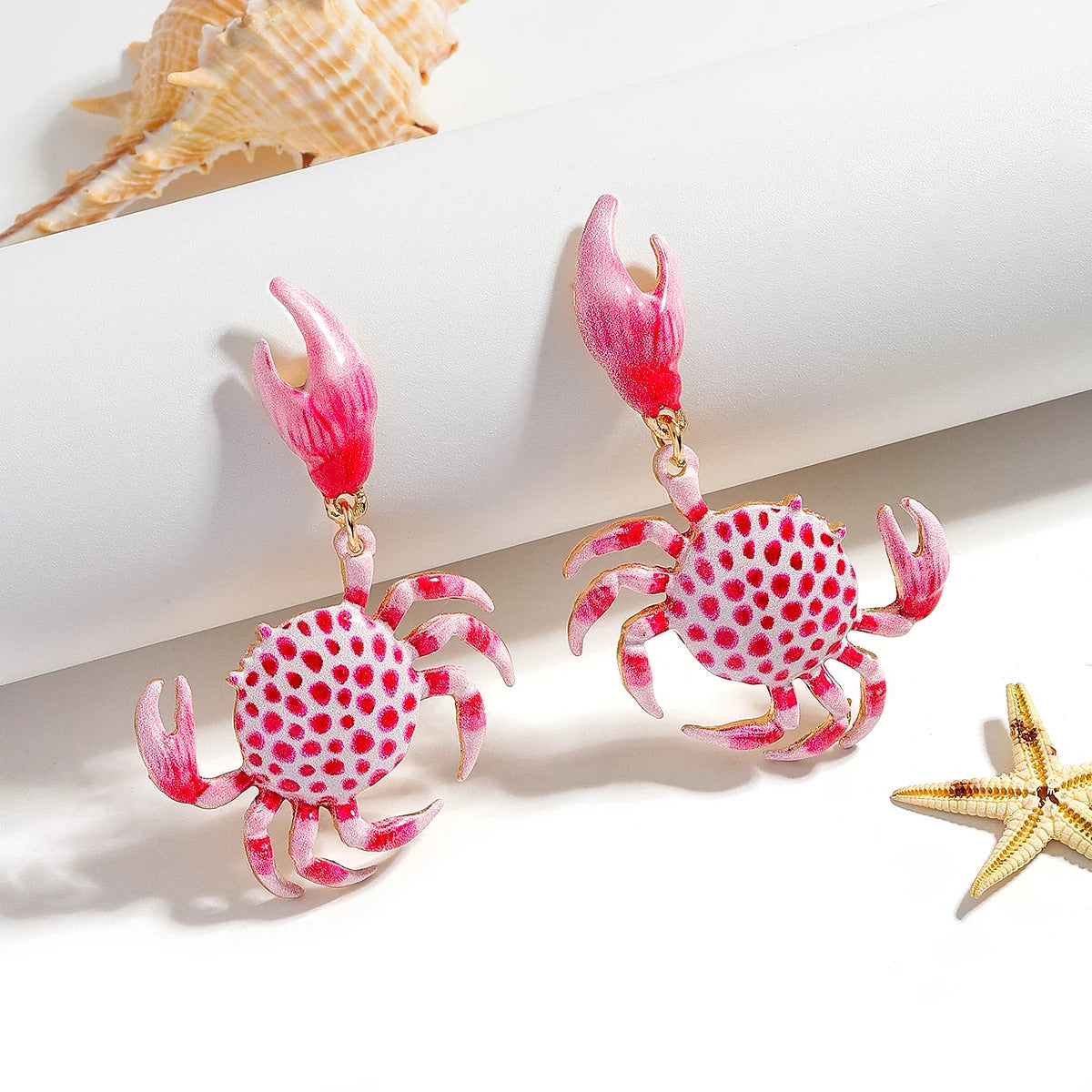 2025 New Design Fashion Enamel Crab Drop Earrings For Women Summer Vacation Beach Sea Animal Jewelry Cute And Fun Accessories