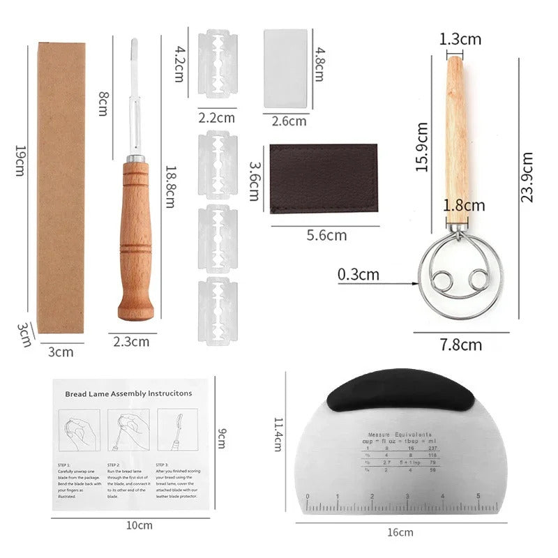 Wood Bread Cutter French Bread Blades Kitchen Gadgets Wood Long Handle Baking Accessory European Style Curved Arch Toast Knife