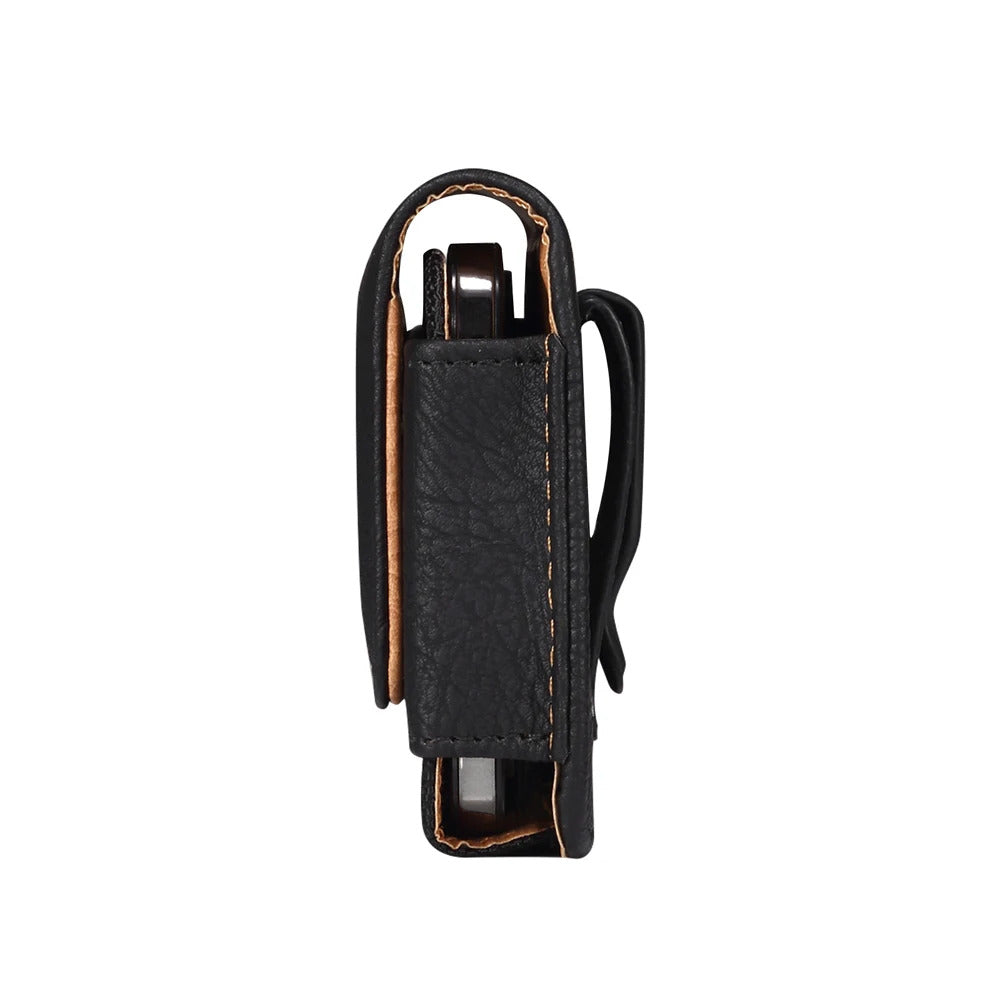Universal Leather Mobile Phone Waist Bag For iPhone 15 14 13 12 Pro Max Samsung Huawei Xiaomi Men Belt Clip Cover With Card Slot