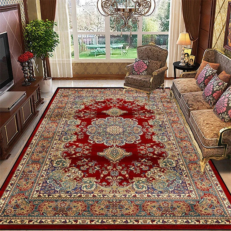 Vintage Bohemian High-end Luxury Carpet Retro Türkiye Persian Style Large Rug Classical Non Slip Washable Living Roon Floor Mat