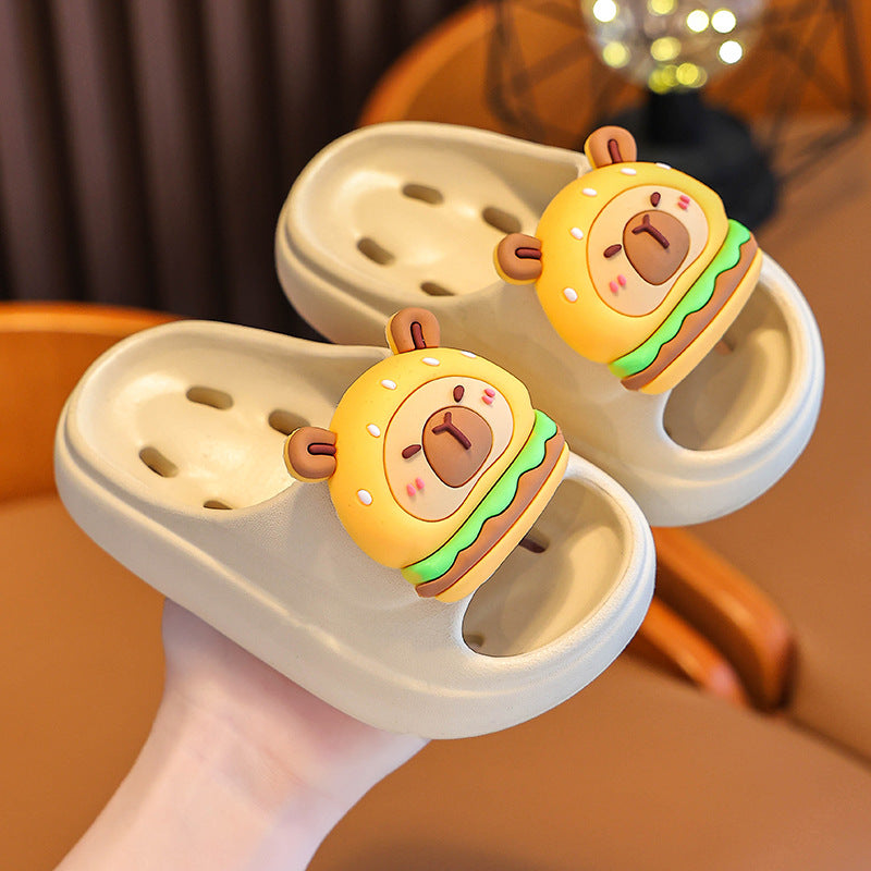 Kapibala Summer Children's Water Drainage Sandals Non-Slip Parent-Child Boys and Girls Bathroom Shower Breathable Kids Sandals