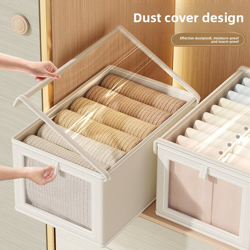 Oxford Cloth Window Bedroom Clothing Storage Box with Lid Household Clothes Dustproof Storage Bin Large Balcony Organizer Box