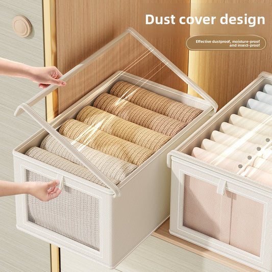 Oxford Cloth Window Bedroom Clothing Storage Box with Lid Household Clothes Dustproof Storage Bin Large Balcony Organizer Box