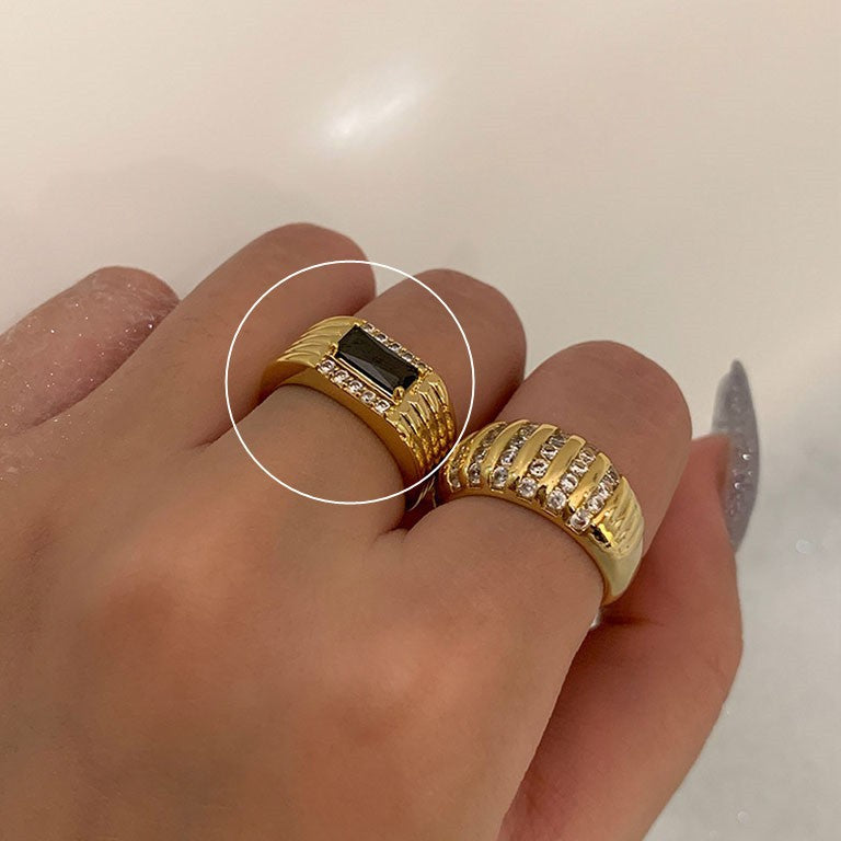 Sand Gold Opening Adjustable Frosted Ring Women's Fashion Sweet Light Luxury Niche Exquisite Ring Ancient Design