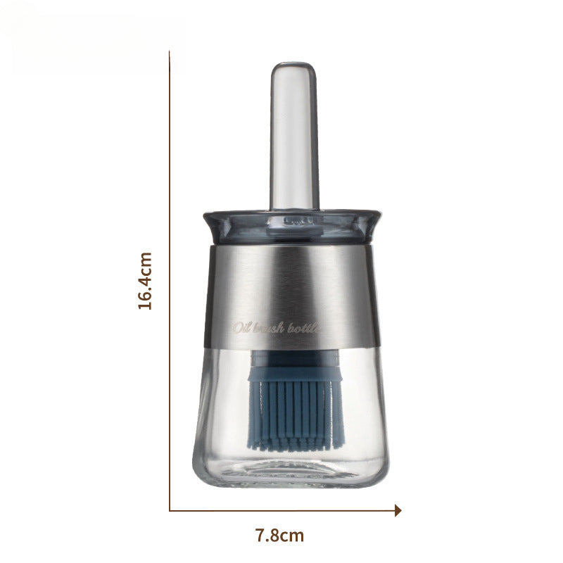 Silicone Oil Brush Household High Temperature Resistant Oil Brush with Bottle Dispensing Oil Pot Outdoor BBQ Oil Brush Integrated Oil Brush Bottle