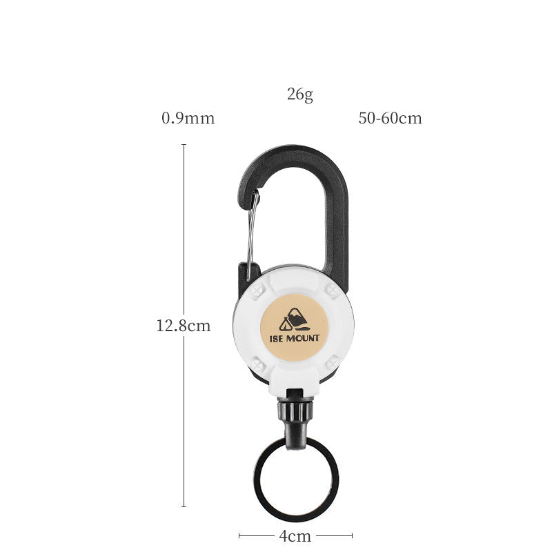 Outdoor Tactics Can Buckle Retractable Buckle Steel Wire Rope Multi-Functional Keychain Camping High Rebound Anti-Separation Rope Pull Peels