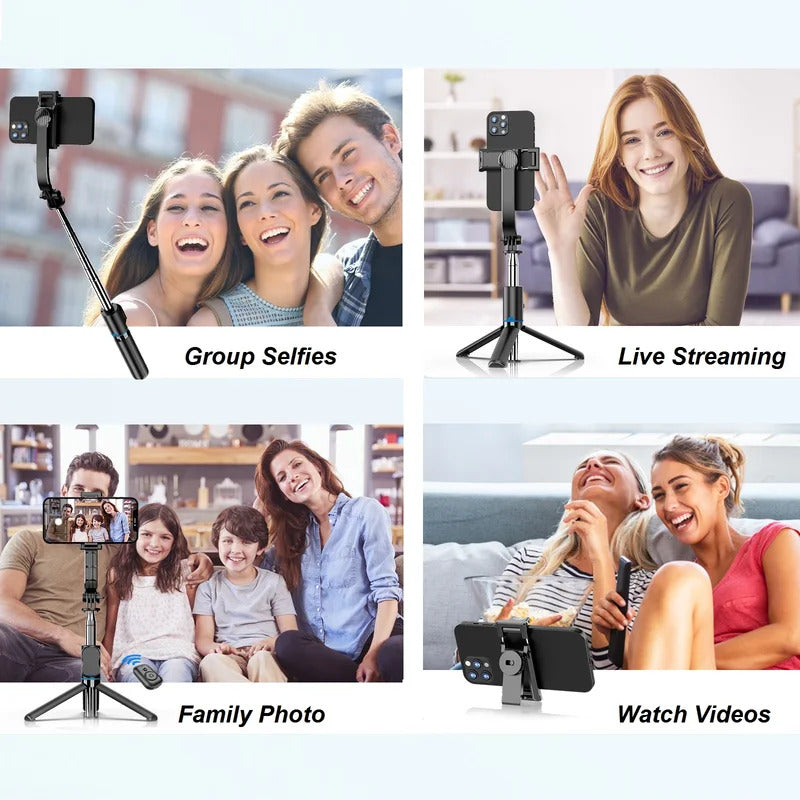 Wireless Selfie Stick Tripod Stand with Bluetooth Remote 42" Extendable Phone Tripod for iPhone Samsung Huawei Video Recording