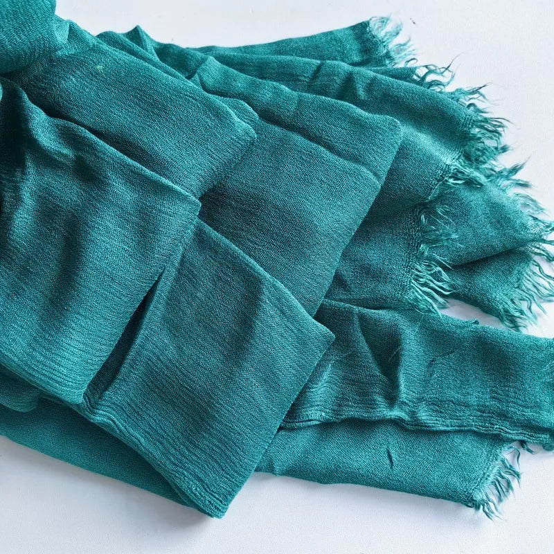 61 Colors Soft Cotton Viscose Scarf Rayon Material Muslim Hijab Mid Eastern Plain Solid Color Headscarf With Tassel