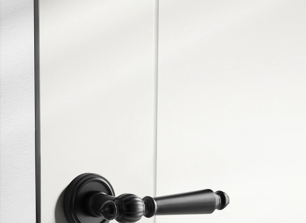 Black French interior bedroom handle lock, household wooden door lock, bathroom and room split lock