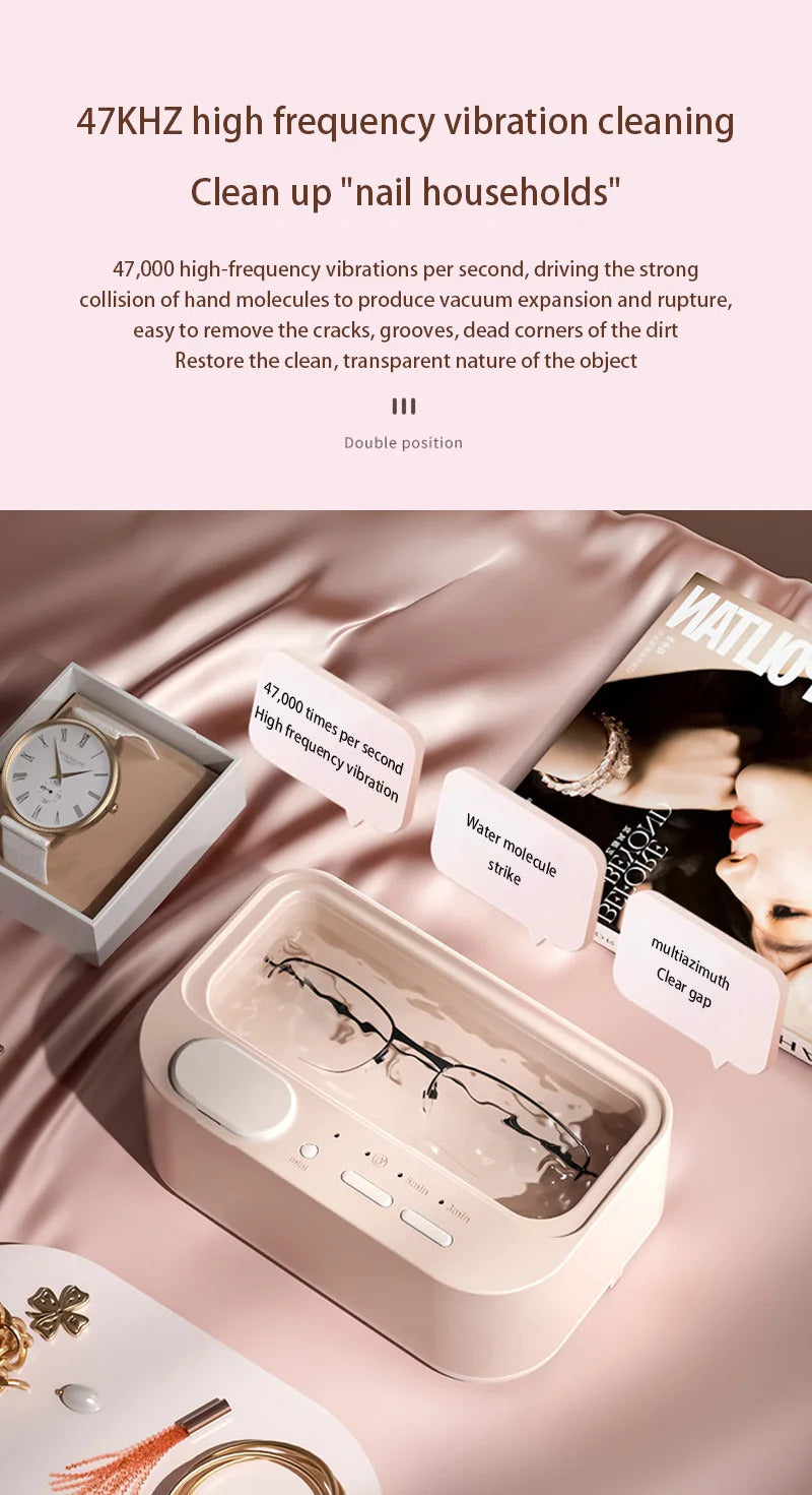 Xiaomi Ultrasonic Cleaner Upgrated Portable Household Cleaning Machine Jewelry Glasses Makeup Brush High Frequency Ultrasonic