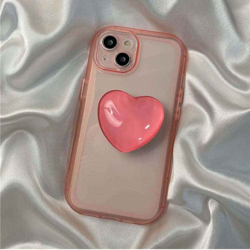 Heart Shape 3D Crystal Foldable Finger Ring Griptok Phone Holder for IPhone Samsung Support Socket Pocket Grip Tok Stand Bracket