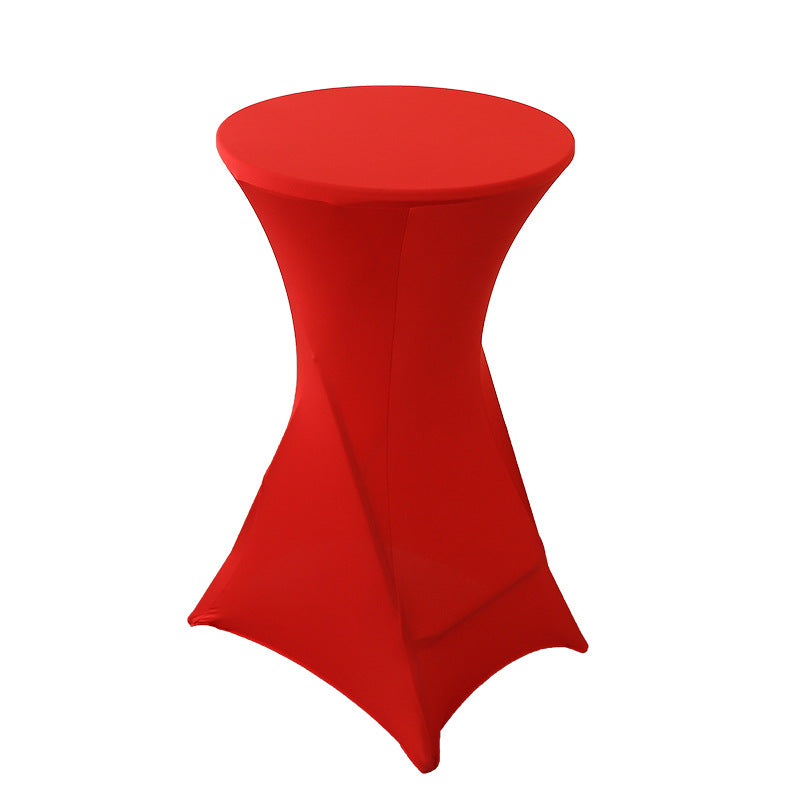 Elastic Table Cover High-End Banquet Wedding Hotel Cocktail Table Cover Table Skirt Table Skirt Cross-Border round High Leg Bar Counter Set