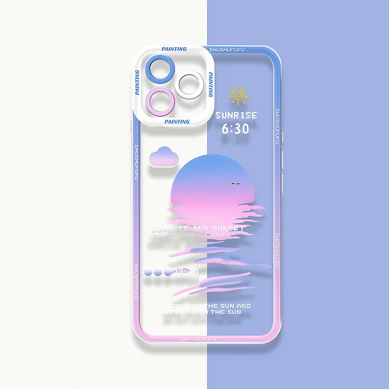 Creative Starry Sky Sunset Case For Samsung Galaxy S24 S23 S22 Ultra S21 S20 FE Note 20 10 Plus A15 A25 A35 A55 Silicone Funda