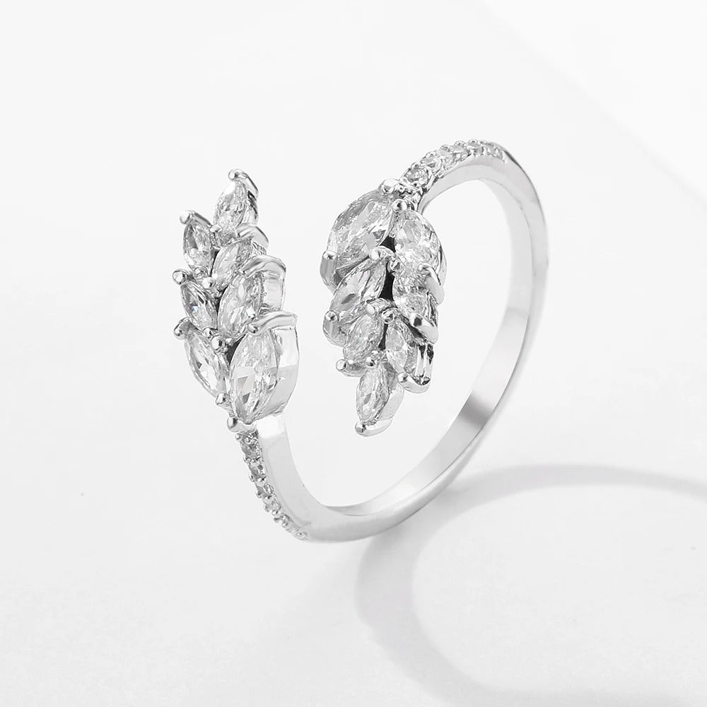 ZAKOL Exquisite Micro Inlay Zircon Butterfly Open Rings for Women Fashion Wedding Party Jewelry