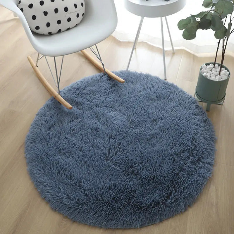 Plush Rugs Round Carpet For Living Room Sofa Foot Pad Fluffy Soft Kids Bedroom Cushion Balcony Hanging Basket Mat