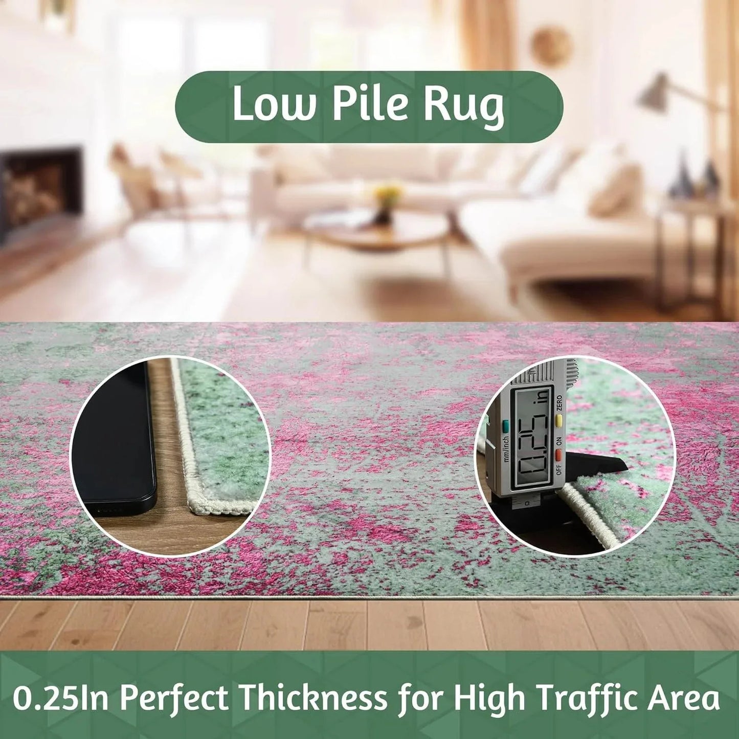 NOAHAS Faux Cashmere Printed Carpet Abstract Collection Rugs Soft Modern Rugs Living Room Bedroom Home Decor Indoor Rugs