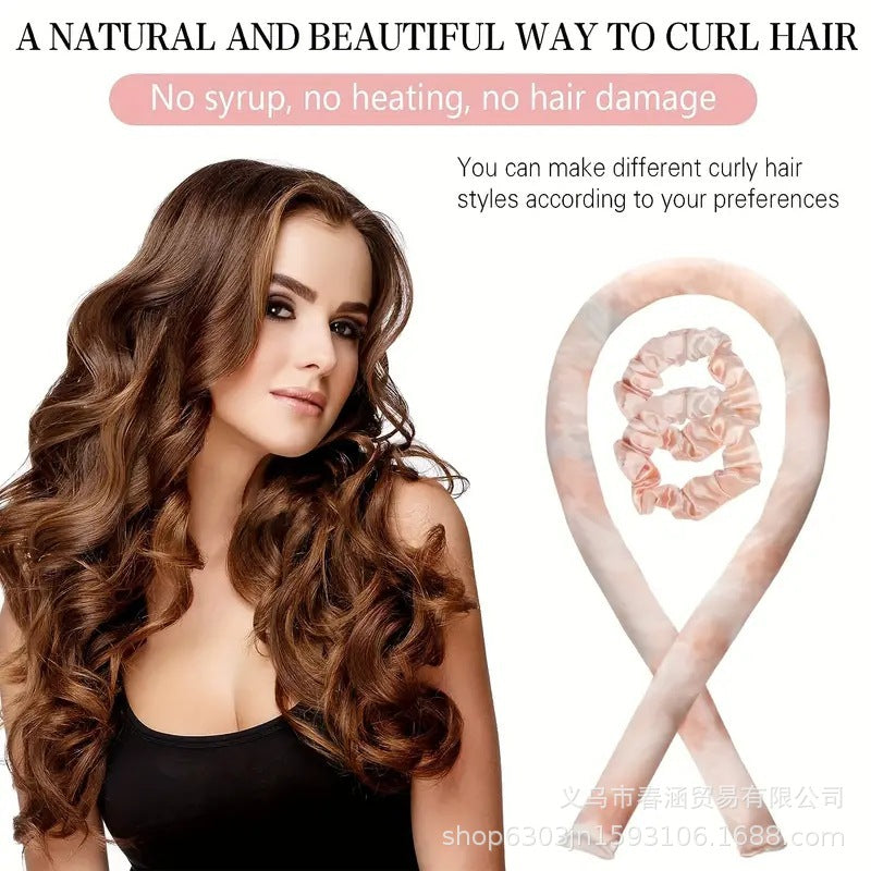 Factory Direct Supply New Satin Heat-Free Hair Curler Set Sleep Hairdressing Lazy Tie-Dyed Curly Plate Hair Curler
