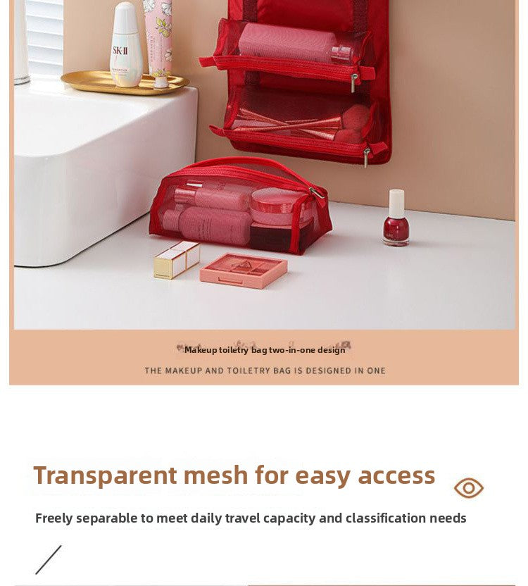 Detachable 4-in-1 Makeup Bag Multifunctional Simple Travel Handheld Foldable Travel Cosmetic Storage Toiletry Bag