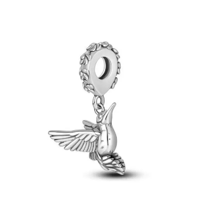 New 925 sterling silver hummingbird swallow pendant bead decoration Fit original European bracelet jewelry DIY women's jewelry