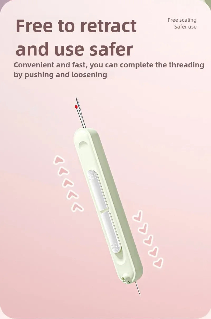 2 In 1 Needle Threader and Seam Ripper Tool Multifunctional Sewing Thread Remover Cross Stitch Crafting Accessories Easy Use