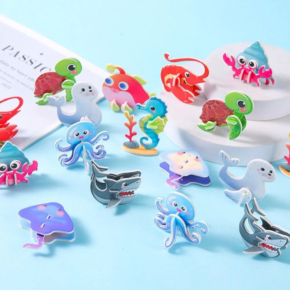 30pcs New Paper Jigsaw Puzzles 3D Early Education Puzzle Model Handmade Children's Toys Assembly Model Kids