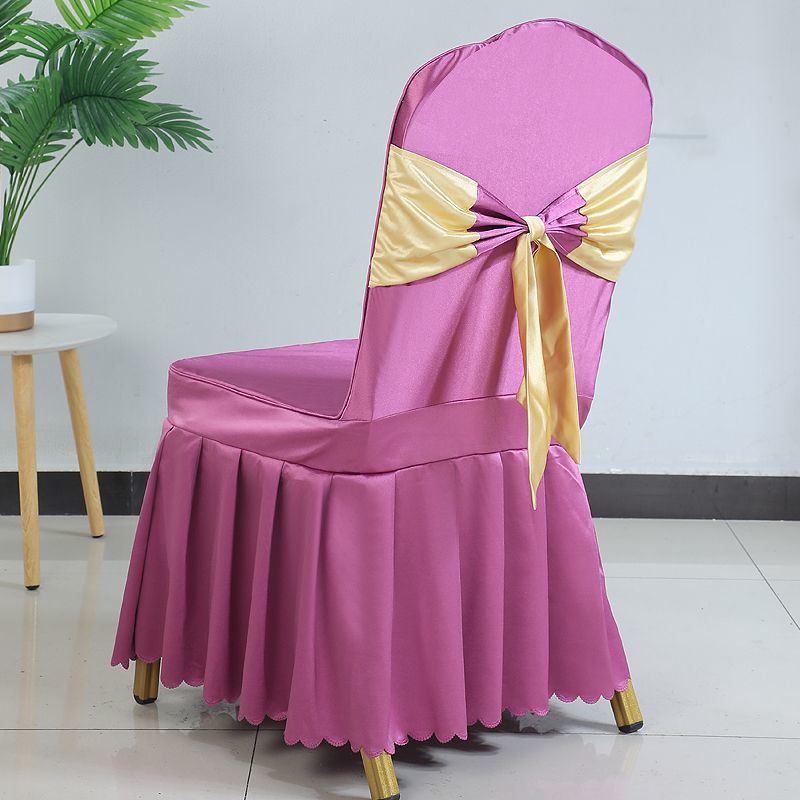 Hotel Restaurant Banquet Special Chair Cover Dining Chair Seat Stool Bench Wooden Chair Universal Chair Cover Bowknot