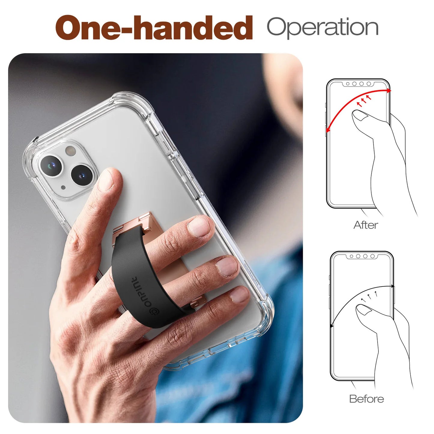 Portable Phone Strap Grip Holder Finger Cell Grip Telescopic Phone Finger Strap Stand Adhesive Loop Universal Finger Kickstand