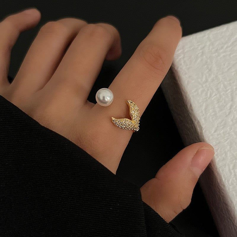 Sand Gold Opening Adjustable Frosted Ring Women's Fashion Sweet Light Luxury Niche Exquisite Ring Ancient Design