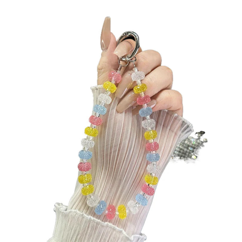 Orange Gummy For Mobile Phone Chain 2025 New Universal Girl Color Cute Key Chain Cure Lappet Gradient Color