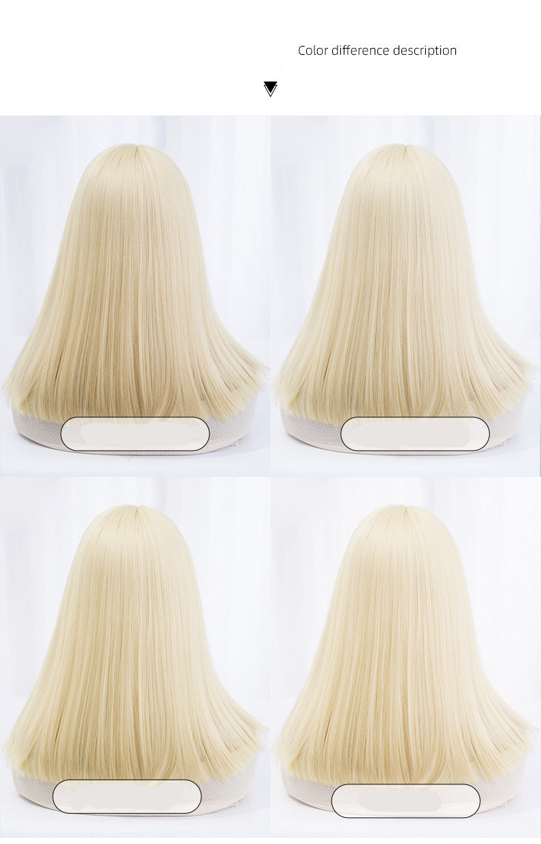 Wholesale European and American Cross-border Wigs Straight Hair Girl Group Daily Natural Full Bangs Full Head Wig Fashion JK Realistic Synthetic Hair