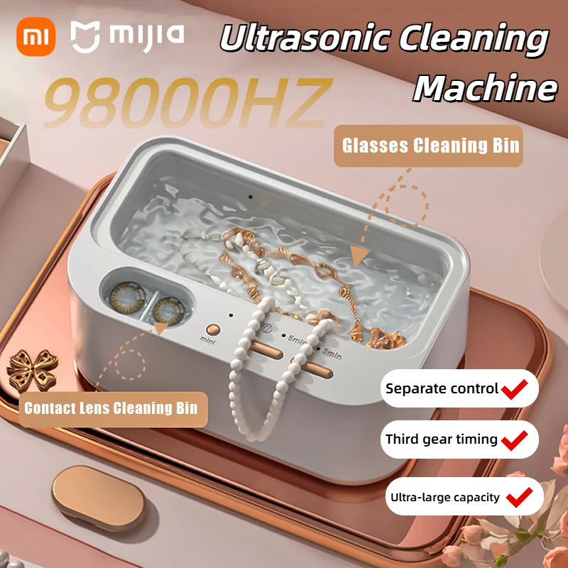 Xiaomi Ultrasonic Cleaner Upgrated Portable Household Cleaning Machine Jewelry Glasses Makeup Brush High Frequency Ultrasonic