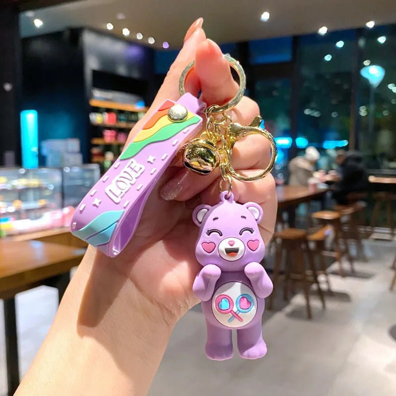 Care Bears Kawaii Keychain for Boys Girls Anime Cartoon Cute Key Ring Bag Car Fashion Decorative Pendant Children Toys Gifts