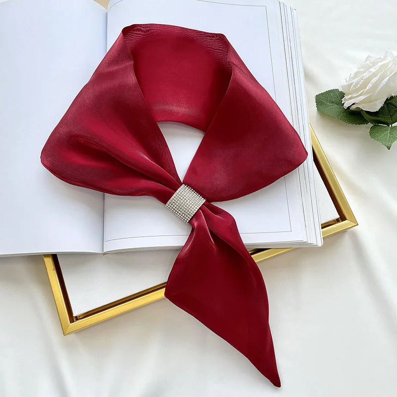 Fashion Small Silk Scarf Women Neckerchief Bandana Female Small Ear Scarf Korean Style Tie Bag Headband Decoration Neck Scarf