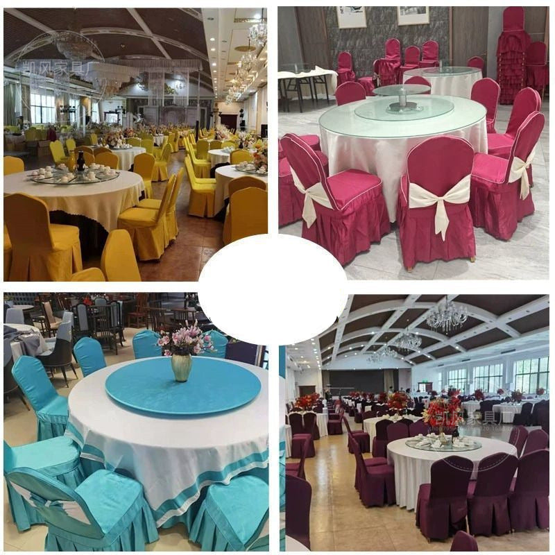 Hotel Restaurant Banquet Chair Cover Dining Chair Seat Stool Bench Wooden Chair Universal Chair Cover with Bowknot