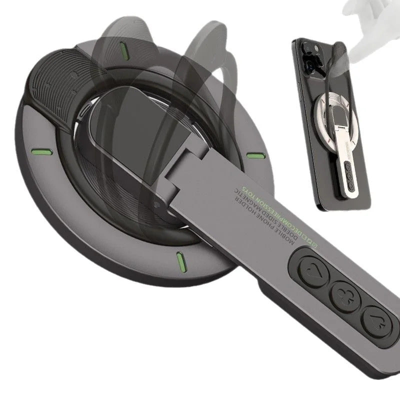 Double-sided Magnetic Luminous Mobile Phone Holder 360° Rotation Decompression Design Zinc Alloy Ultra-thin Portable