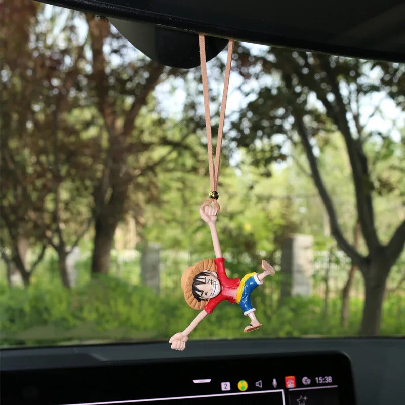 ONE PIECE Luffy Car Interior Decoration Funny Car Rearview Mirror Pendant Auto Interior Hanging Ornaments Car Accessories Gifts
