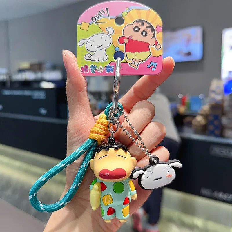 Anime Crayon Shin-Chan Classic Cute Shape Keychain Doll Car Key Chain Couple Backpack Hanging Ornament Birthday Pendant Gifts
