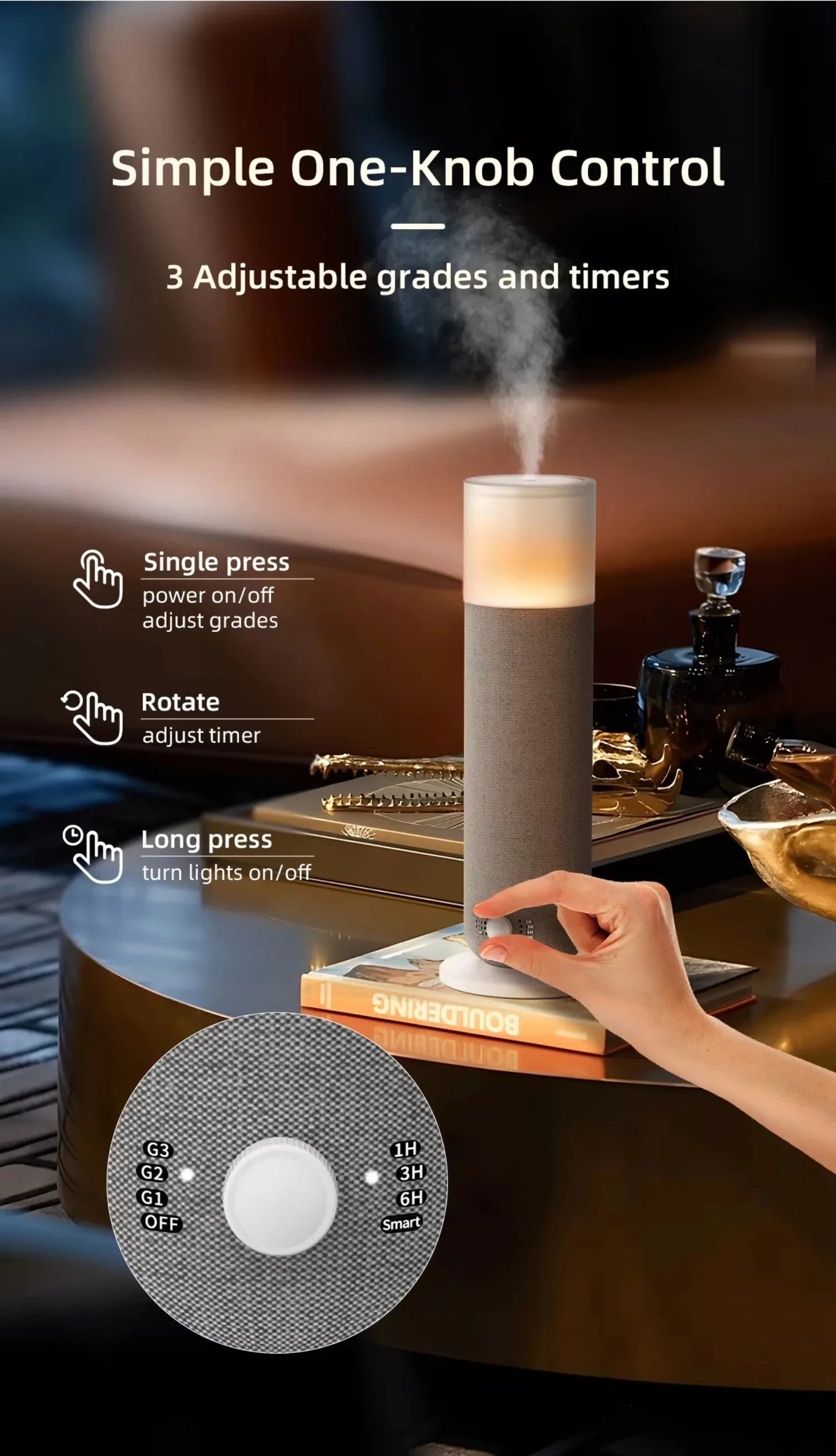 120ML Tower Scent Diffuser Machine Bluetooth Control Fragrance Diffuser Electric Smell for Home Hotel Collection Diffuser