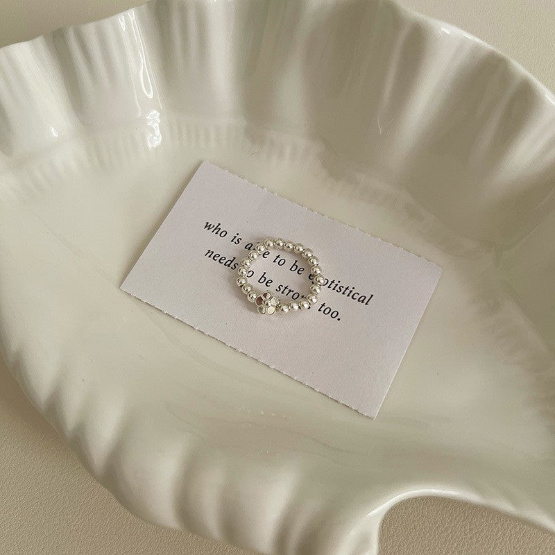 Color Crystal Beaded Ring Niche Design High-grade Finger Ring Light Luxury Elegant All-match Ring Accessories