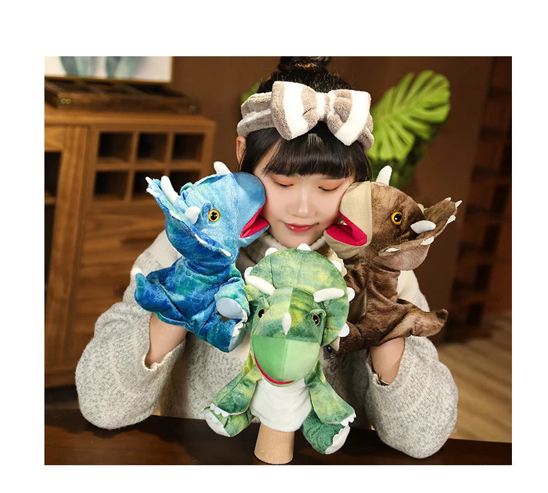 Stuffed Plush Dinosaur Toys Hand Finger Story Puppet Kawaii Dolls Educational Baby Toys Tyrannosaurus Rex Children Gift