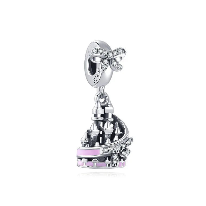 2024 Hot Sale 925 Silver Mermaid Princess Dress Charms DIY Dangle Beads Fit Original Pendant Bracelet Necklace Fashion Jewelry