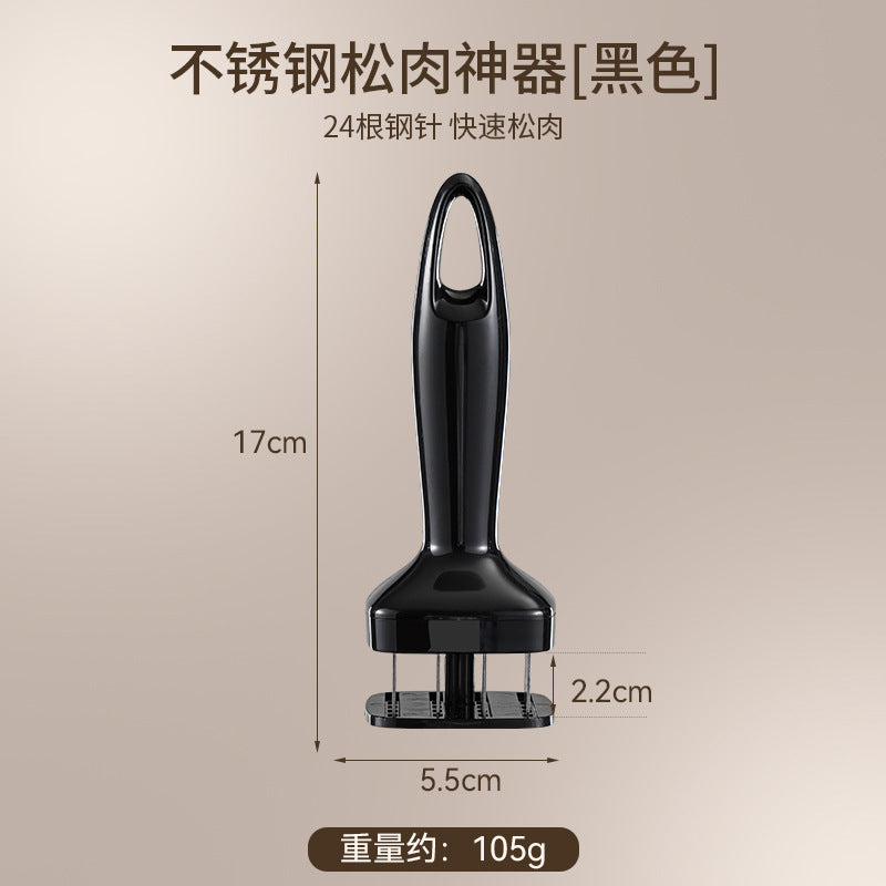 Stainless Steel Automatic Rebound Hammer Meat Tenderizer Needle for Home Kitchen Steak Tenderizing Beef Chicken Flavor Punching Tool