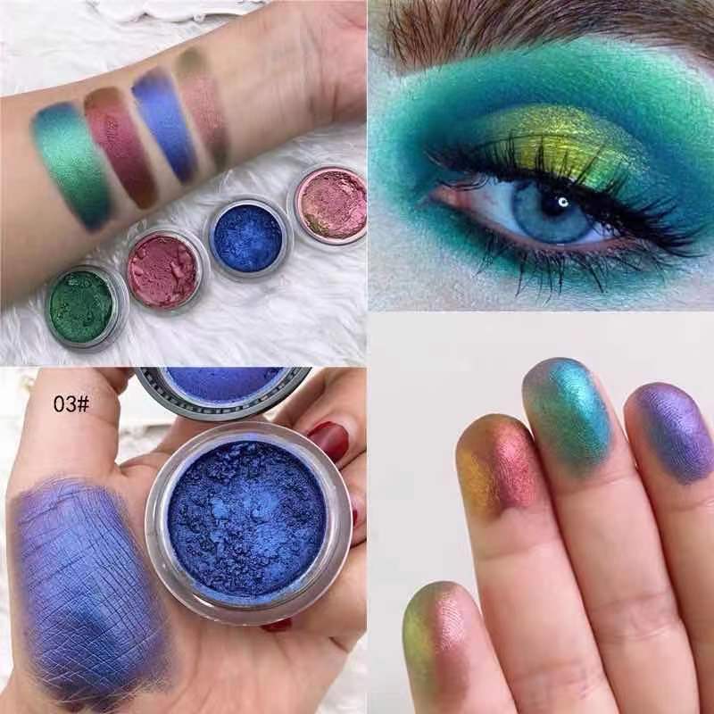 Manufacturer OEM Chameleon Eyeshadow Stickers Non-Flying Powder LOGO Cross-Border Trade Pearlescent Glitter Nine-Color Eyeshadow Customization