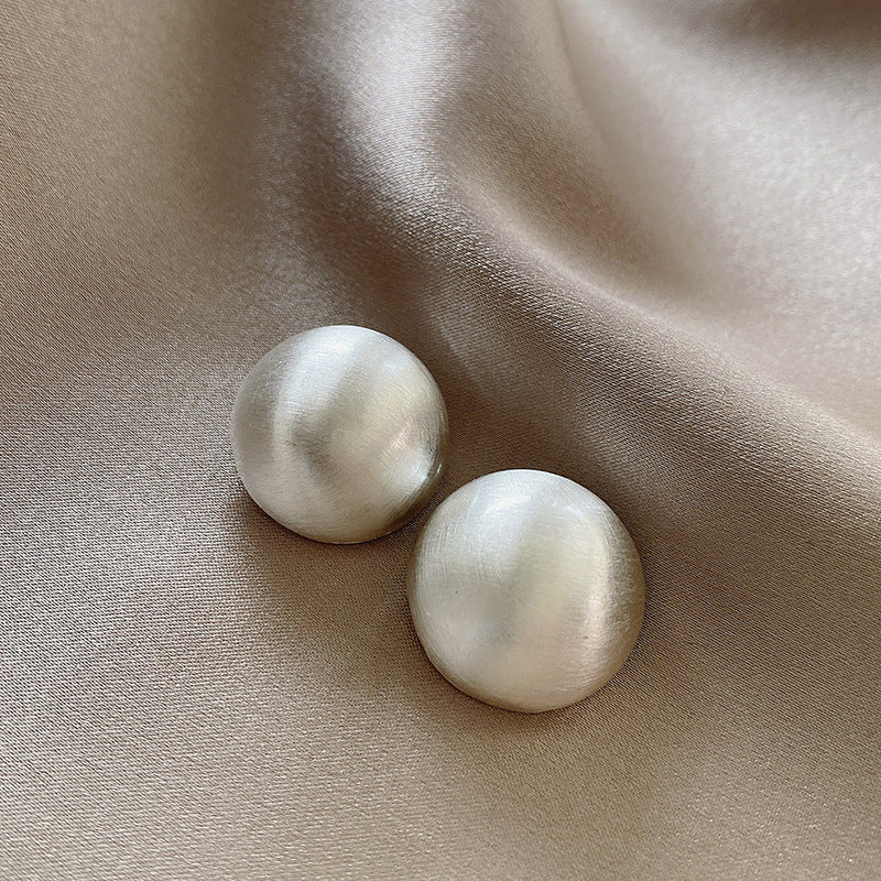 925 Silver Needle Hong Kong Style Retro Metal Earrings Women's High-Grade Geometric Simple Bracelet Ear Clip All-Match Exaggerated Commuter Earrings