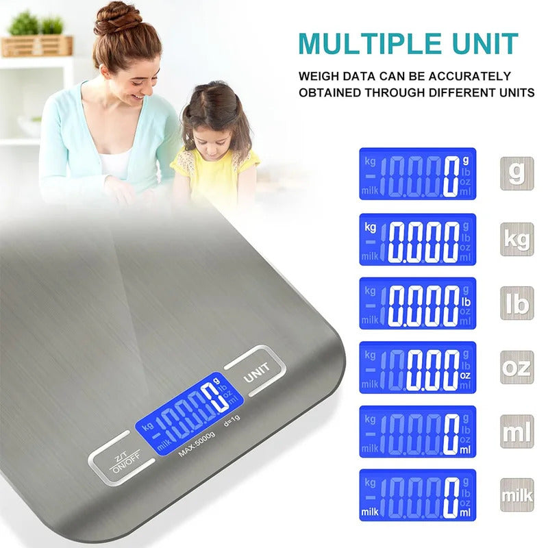 5Kg Kitchen Digital Scale Stainless Steel Mini Precision Weight Scale 0.1g Portable Weights Scale Cooking Baking Measuring Tools