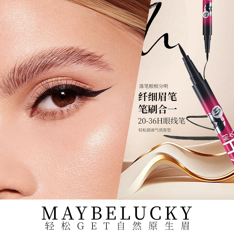 Cross-Border Wholesale MAYBELUCKY 36H Eyeliner Ultra-Fine Waterproof Smudge-Proof Long-Lasting European and American Export Eyeshadow Liquid