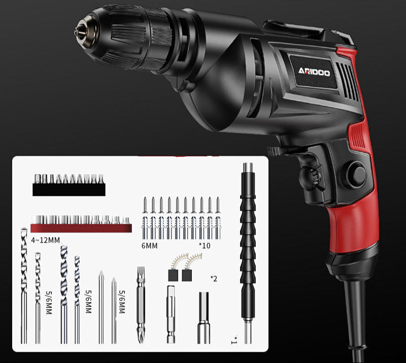 Electric Hand Drill 220V Impact Drill Household Punching Multifunctional Electric Switch Electric Screwdriver Tool Small Pistol Electric Drill