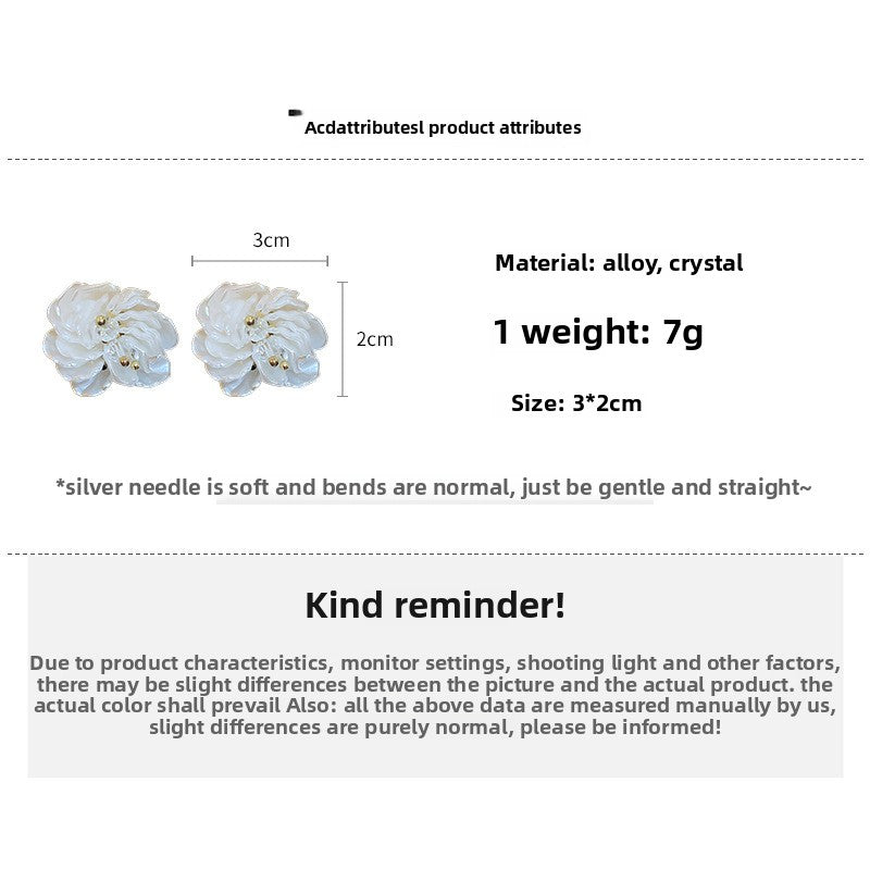 Silver Needle Inlaid with Diamonds and Pearls Flower Tassel Earrings Niche Style Atmosphere Earrings Fashionable Light Luxury High-end Earrings