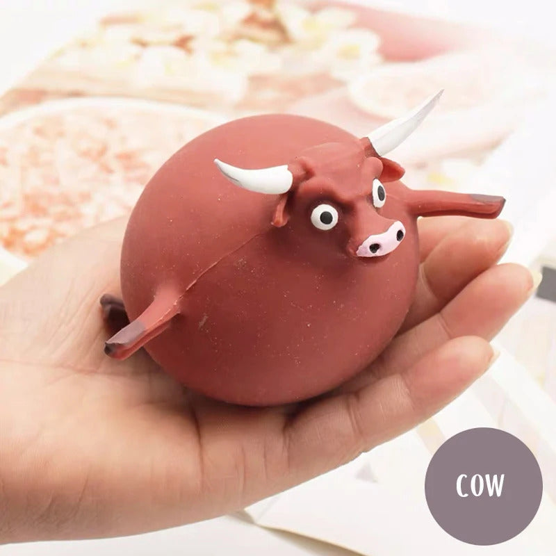 Creative soft rubber inflatable chicken hippo pop up animal blow Balloon animal Stress Relief squeeze toy prank gift