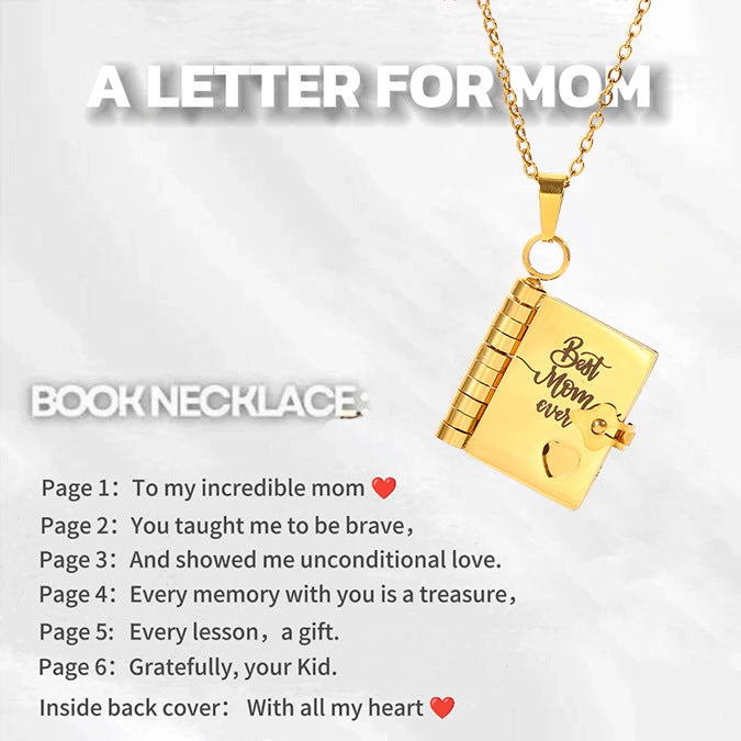 Titanium Steel Women's Love Letter Necklace Openable Pendant Couple New Style Personality Temperament Necklace Clavicle Chain